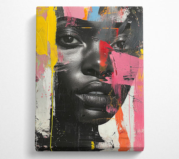  A Canvas Print of Fashion Graffiti Face Canvas Wall Art