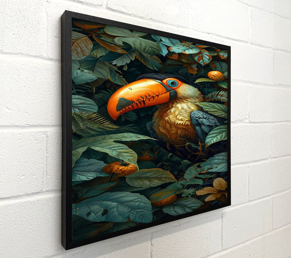 Orange Toucan In Greens