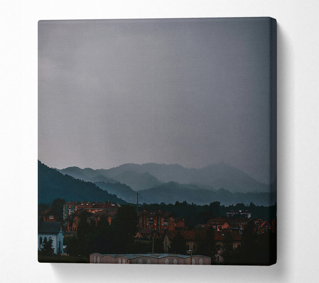  A Canvas Print of Grey Skies Over City Canvas Wall Art