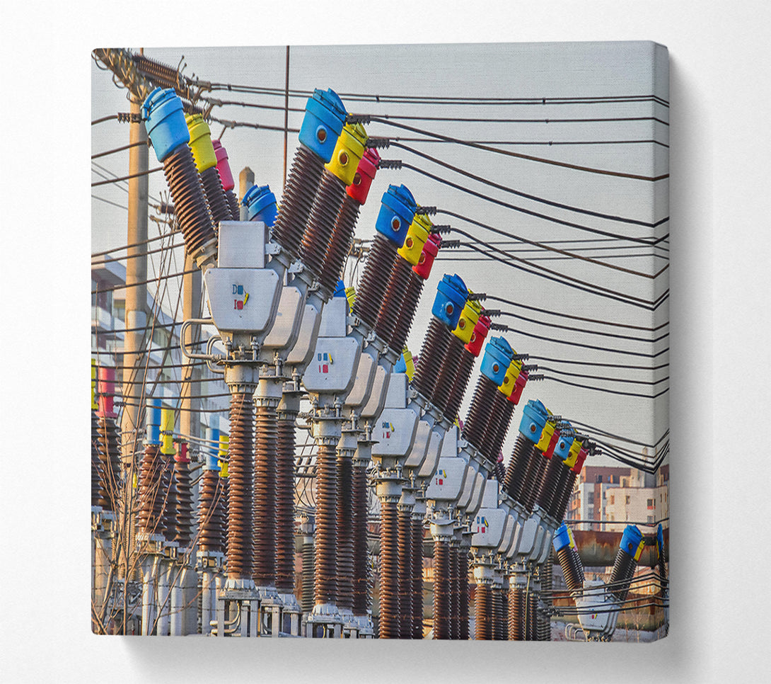  A Canvas Print of Brown Power Lines Canvas Wall Art