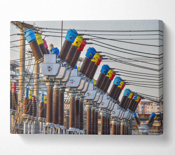  A Canvas Print of Brown Power Lines Canvas Wall Art