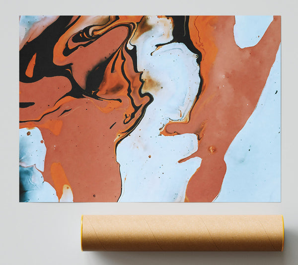 Salmon Swirls & White Giclee Print
