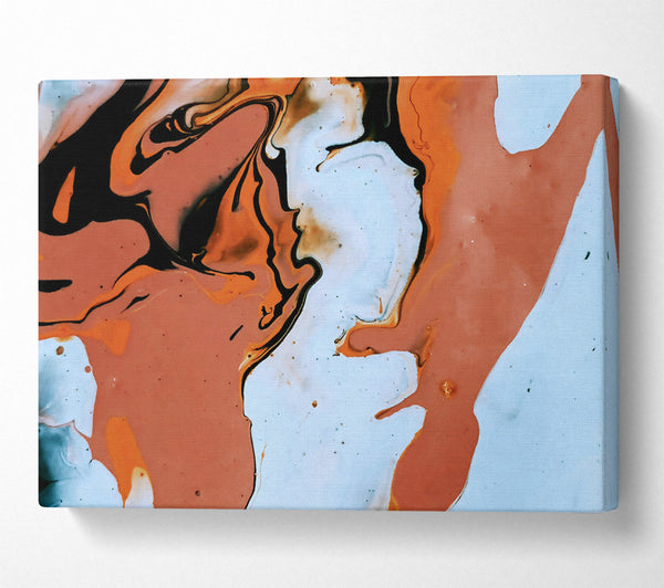  A Canvas Print of Salmon Swirls & White Canvas Wall Art