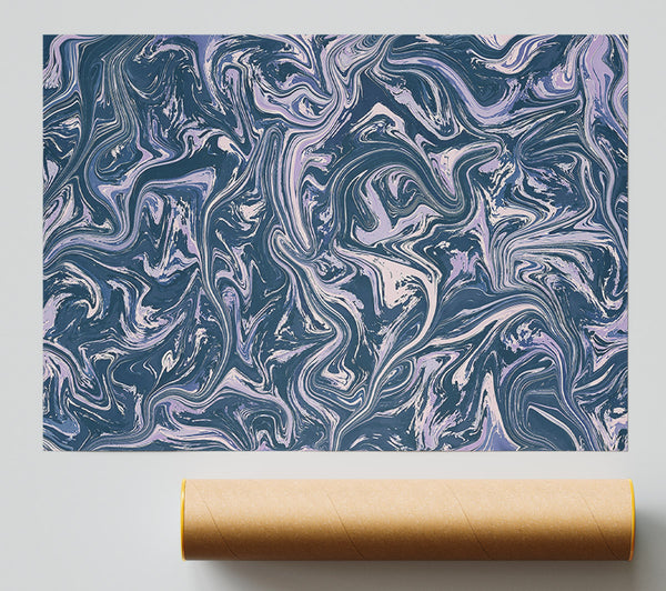 Indigo Swirlscapes Poster