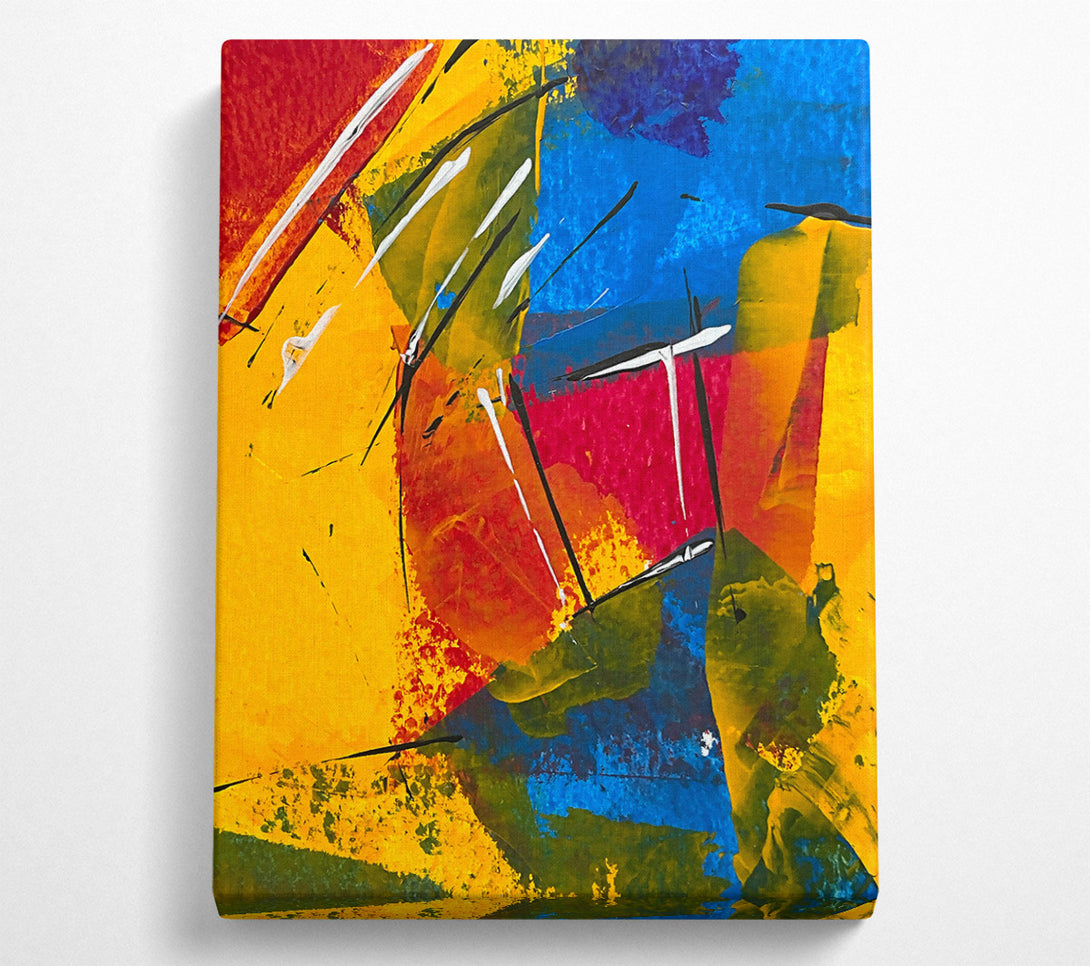  A Canvas Print of Golden Abstract Strokes Canvas Art
