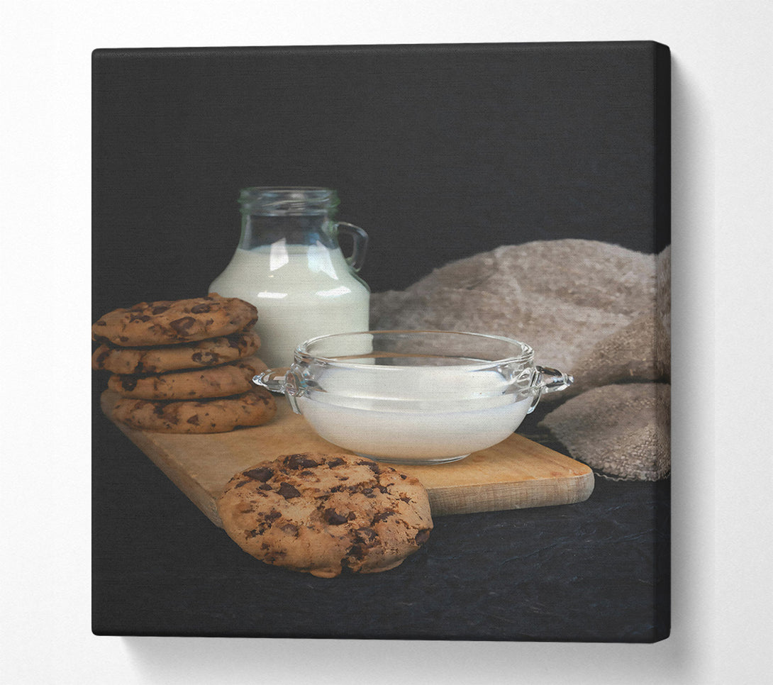  A Canvas Print of Brown Milk & Cookies Canvas Print