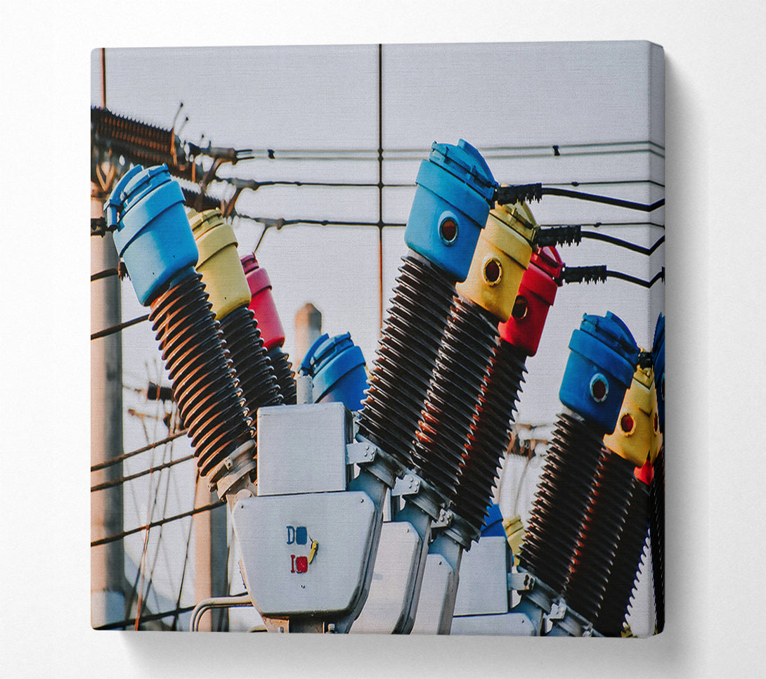  A Canvas Print of Blue Power Lines Canvas Wall Art