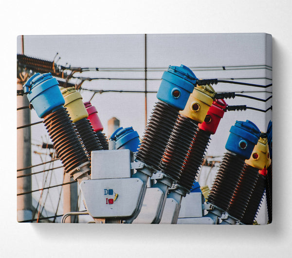  A Canvas Print of Blue Power Lines Canvas Wall Art