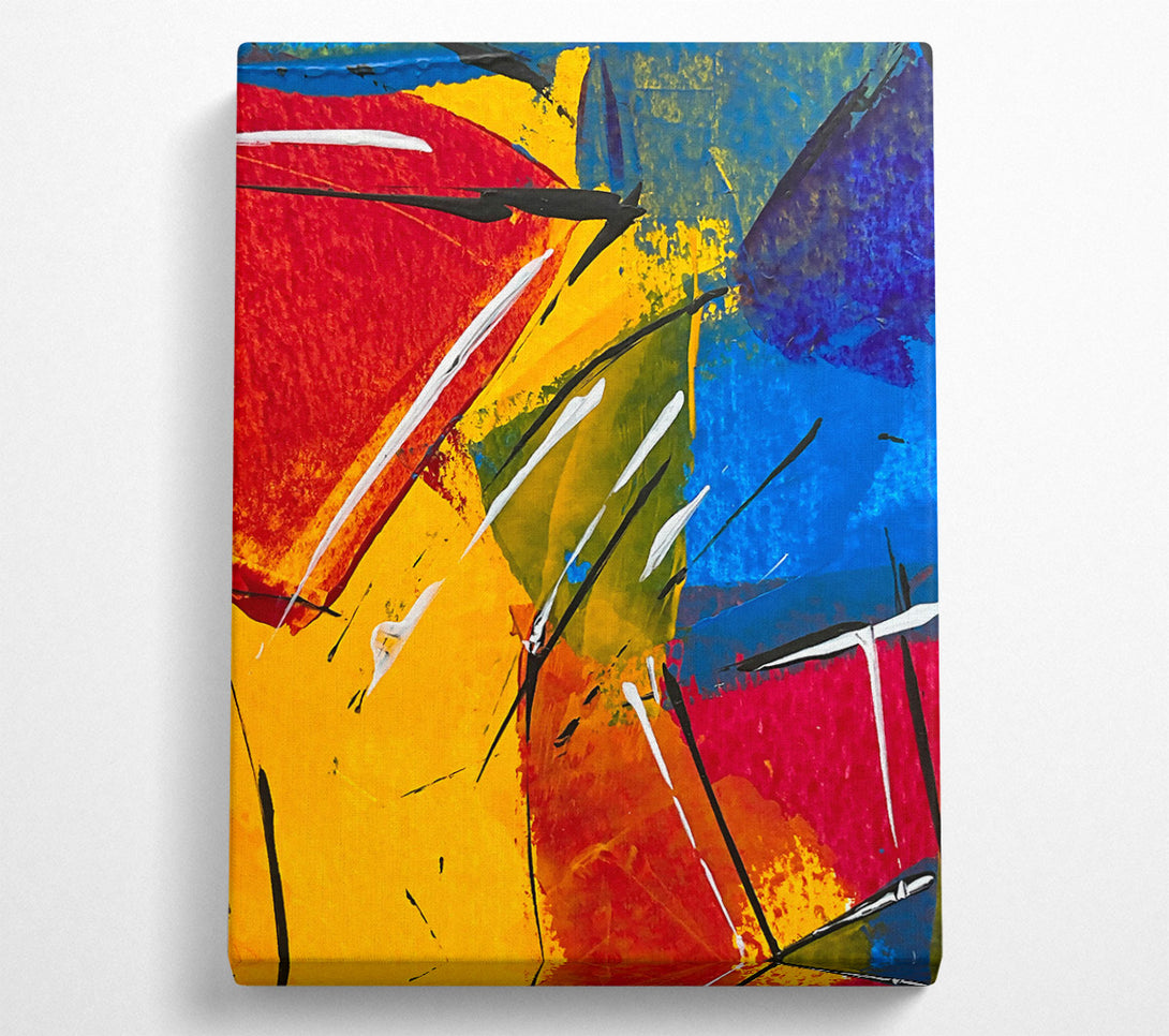  A Canvas Print of Golden Abstract Strokes Canvas Art
