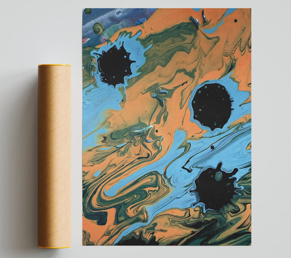 Orange Swirl Dreams Poster