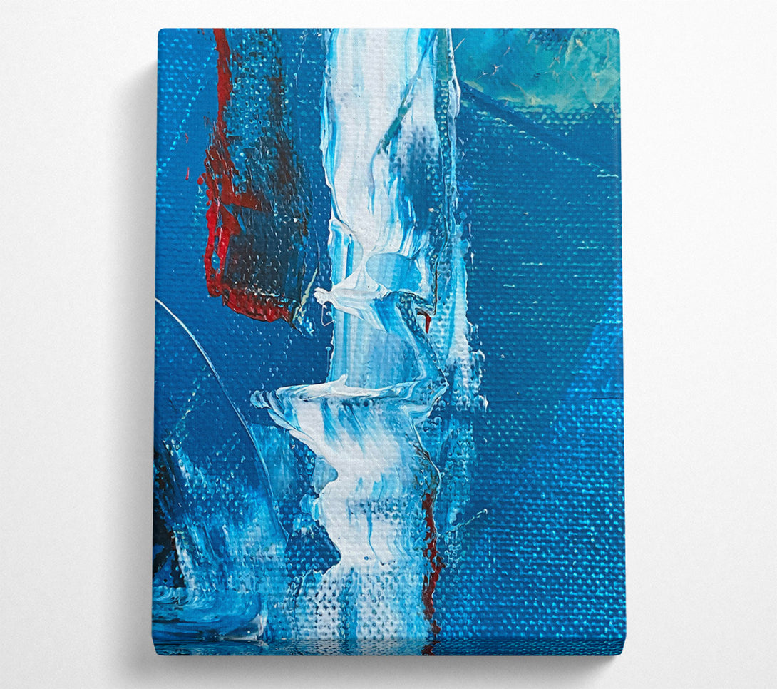  A Canvas Print of Azure Brushstrokes Canvas Wall Art