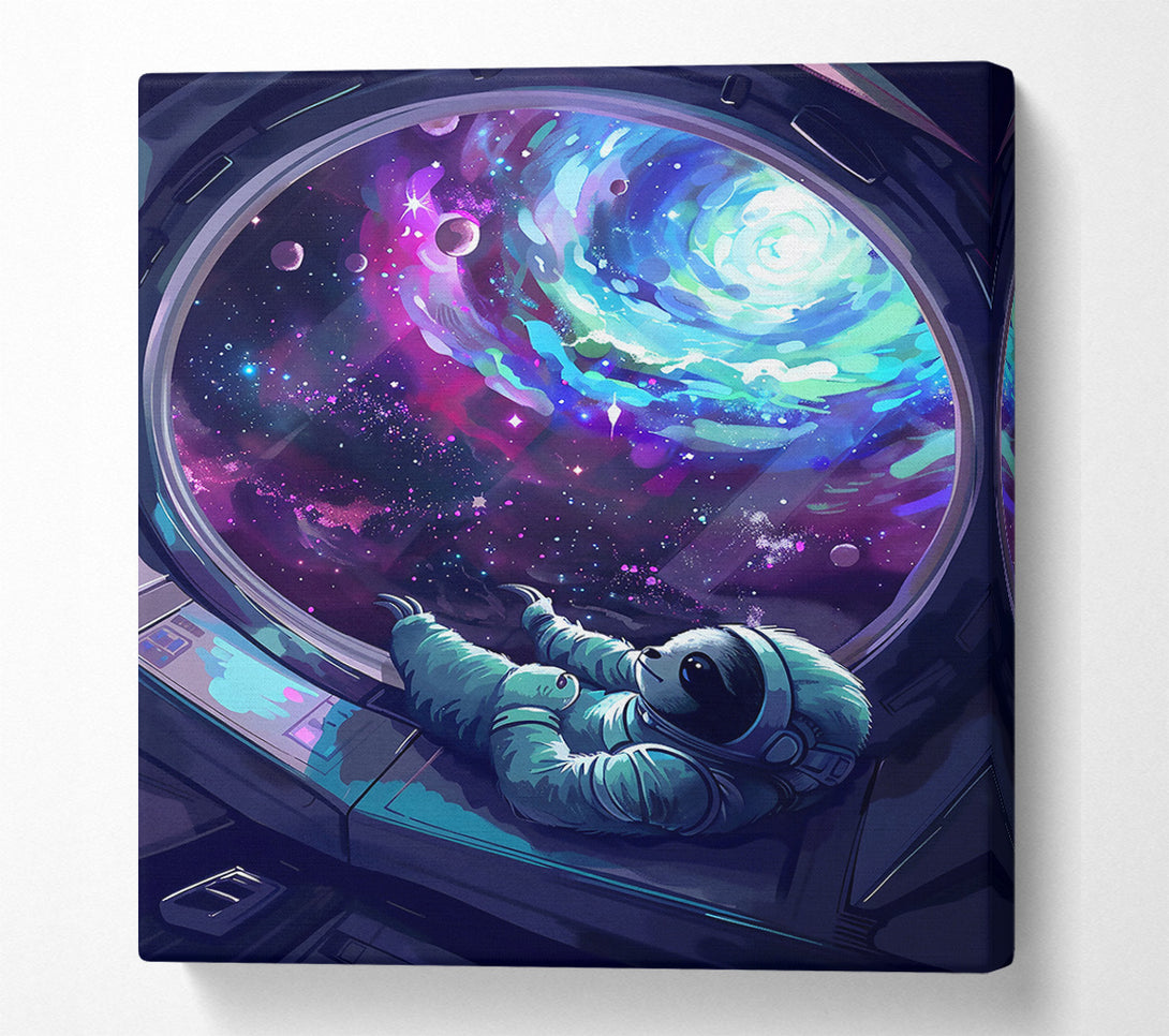  A Canvas Print of Blue Cosmic Sloth Canvas Art