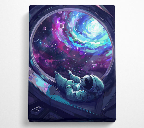  A Canvas Print of Blue Cosmic Sloth Canvas Art