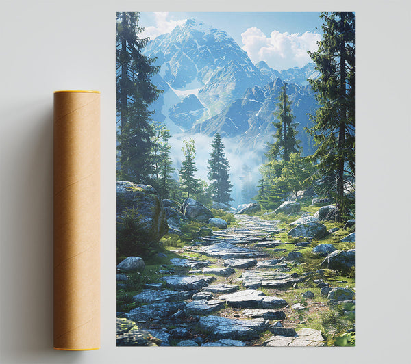 Blue Mountain Path Giclee Print