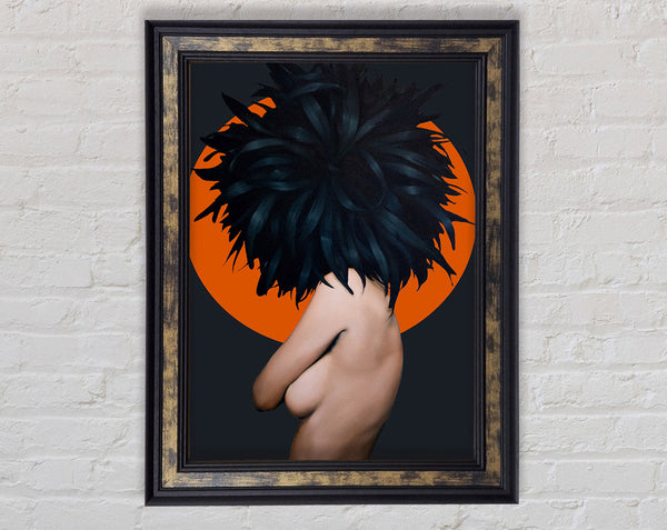 Feather Hair Woman Framed Print