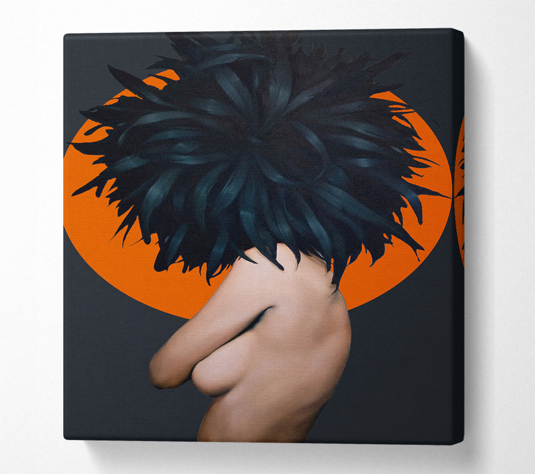  A Canvas Print of Feather Hair Woman Canvas Print