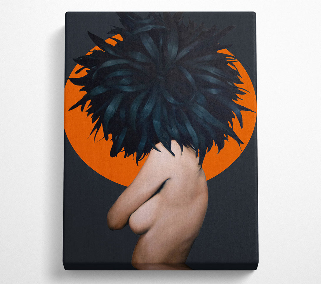  A Canvas Print of Feather Hair Woman Canvas Print