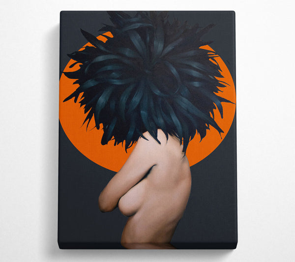  A Canvas Print of Feather Hair Woman Canvas Print