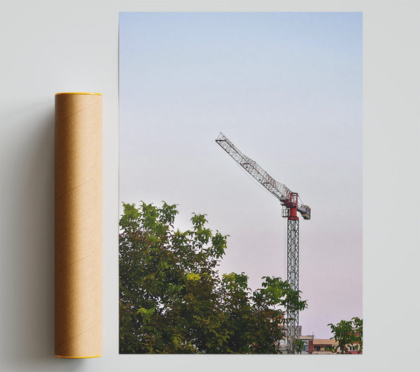 Red Crane In Fog Giclee Print