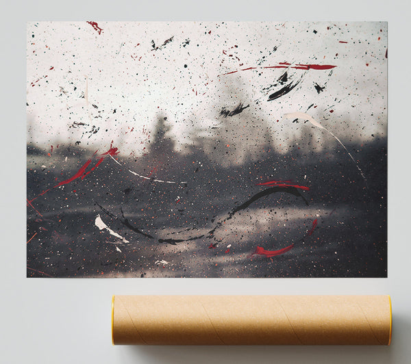 Red & Black Splashes Poster