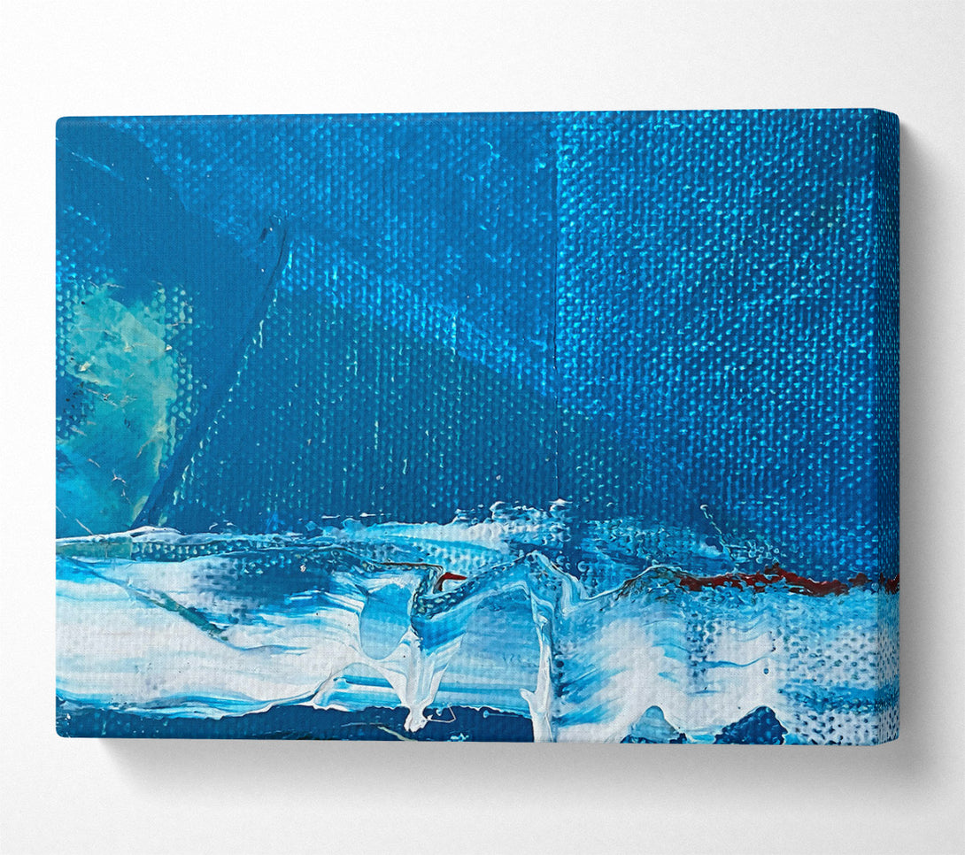  A Canvas Print of Azure Abstract Strokes Canvas Wall Art