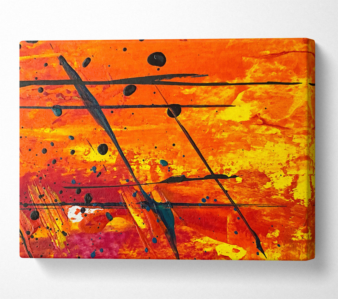  A Canvas Print of Orange Abstract Splatter Canvas Print