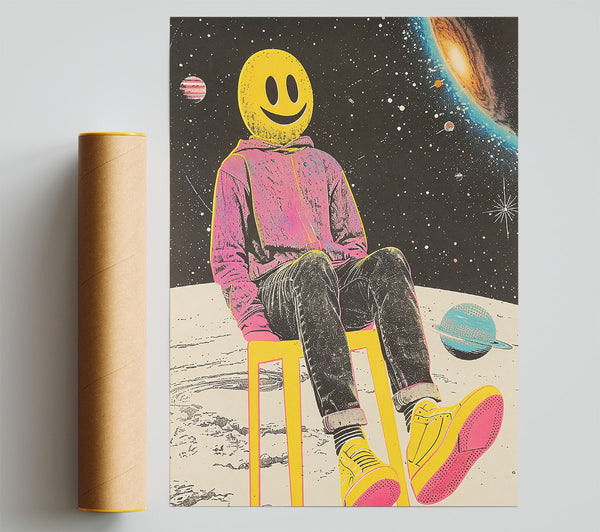 Yellow Smile On The Moon Print