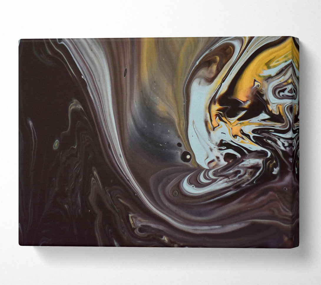  A Canvas Print of Golden Swirling Abstract Canvas Wall Art