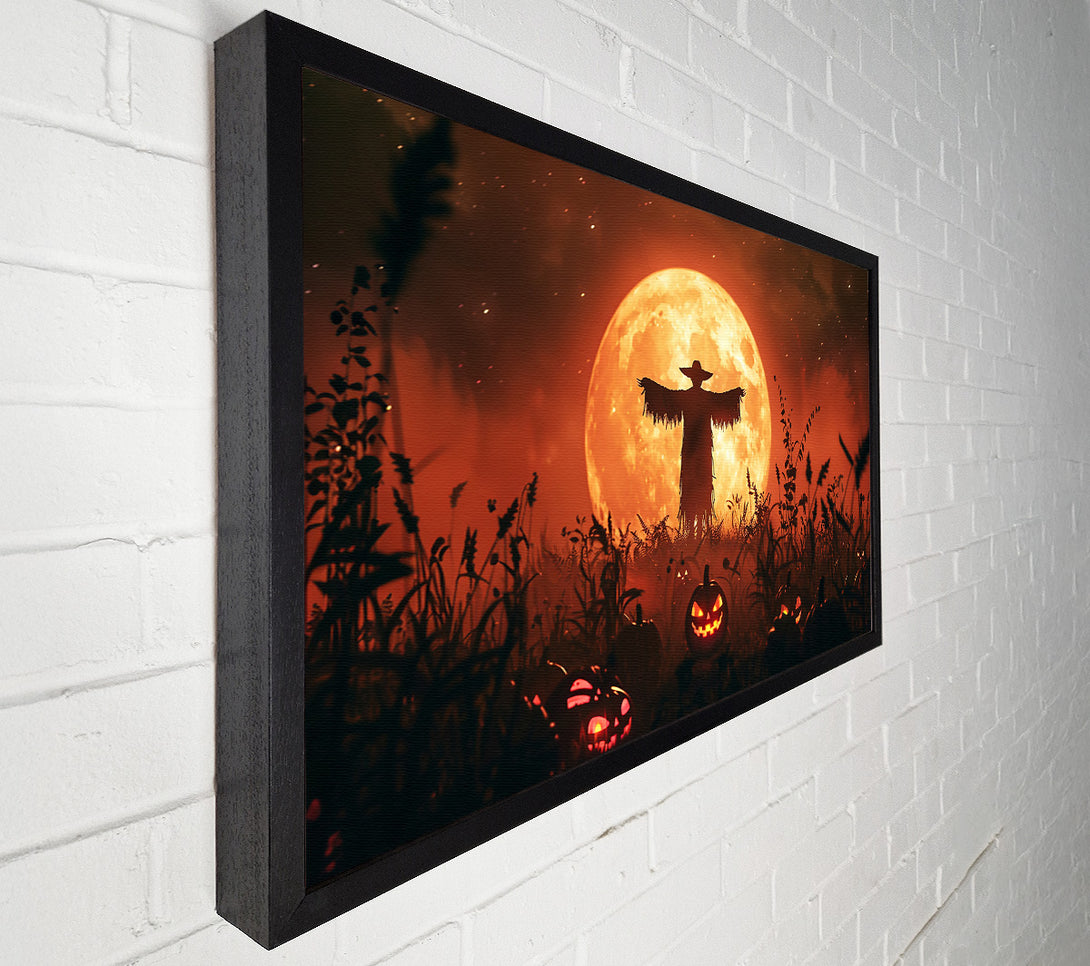  A Canvas Print of Orange Moon Scarecrow Canvas Print
