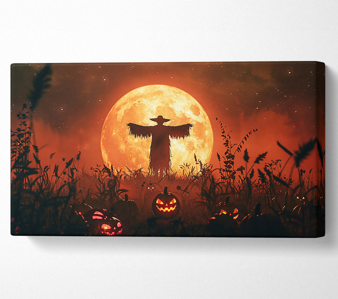  A Canvas Print of Orange Moon Scarecrow Canvas Print
