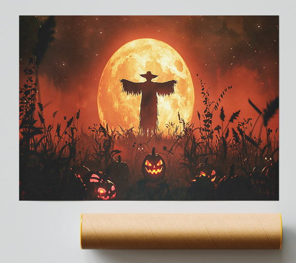 Orange Moon Scarecrow Giclee Print