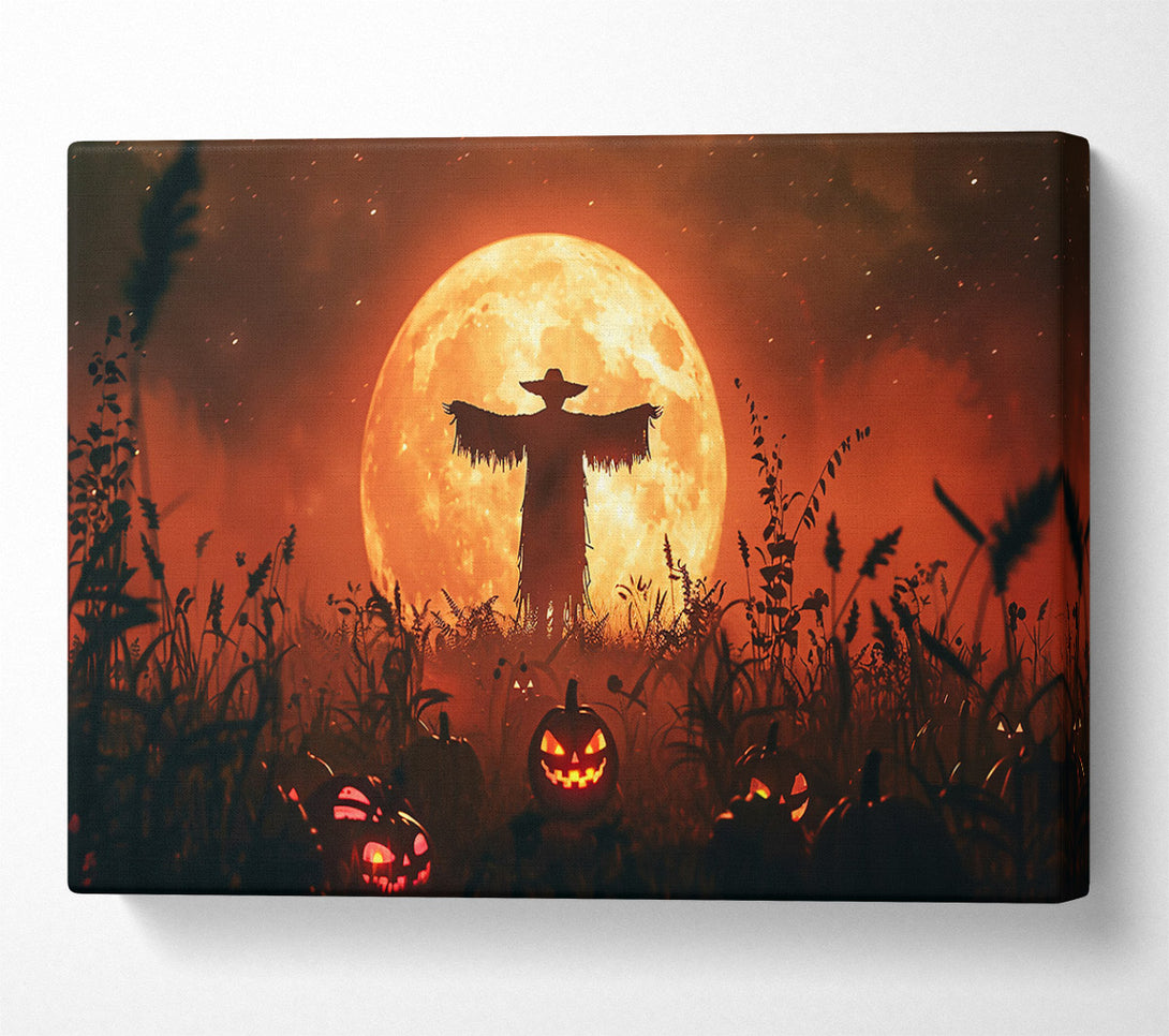 A Canvas Print of Orange Moon Scarecrow Canvas Print