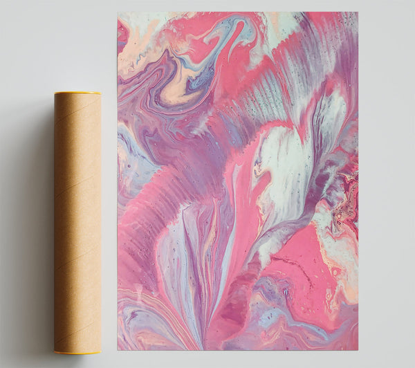 Pink Abstract Swirls Poster