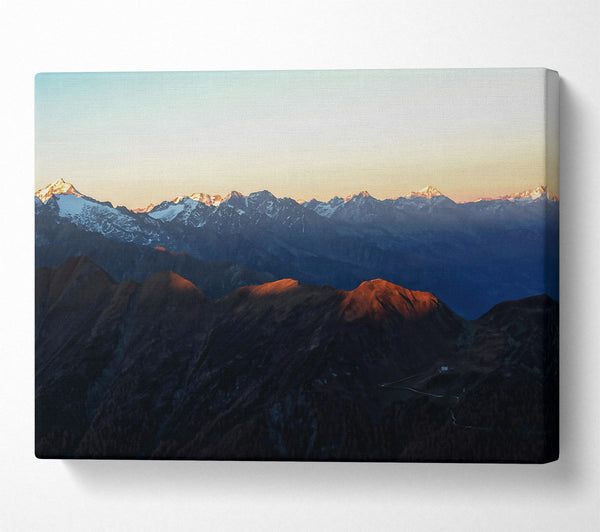  A Canvas Print of Golden Mountain Serenity Canvas Art