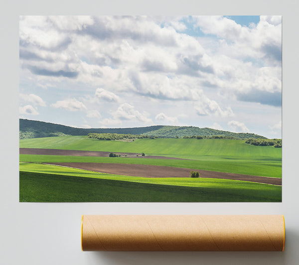 Green Rolling Hillscape Print