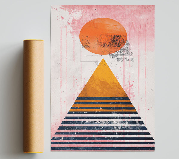 Pink Sunset Triangle Giclee Print