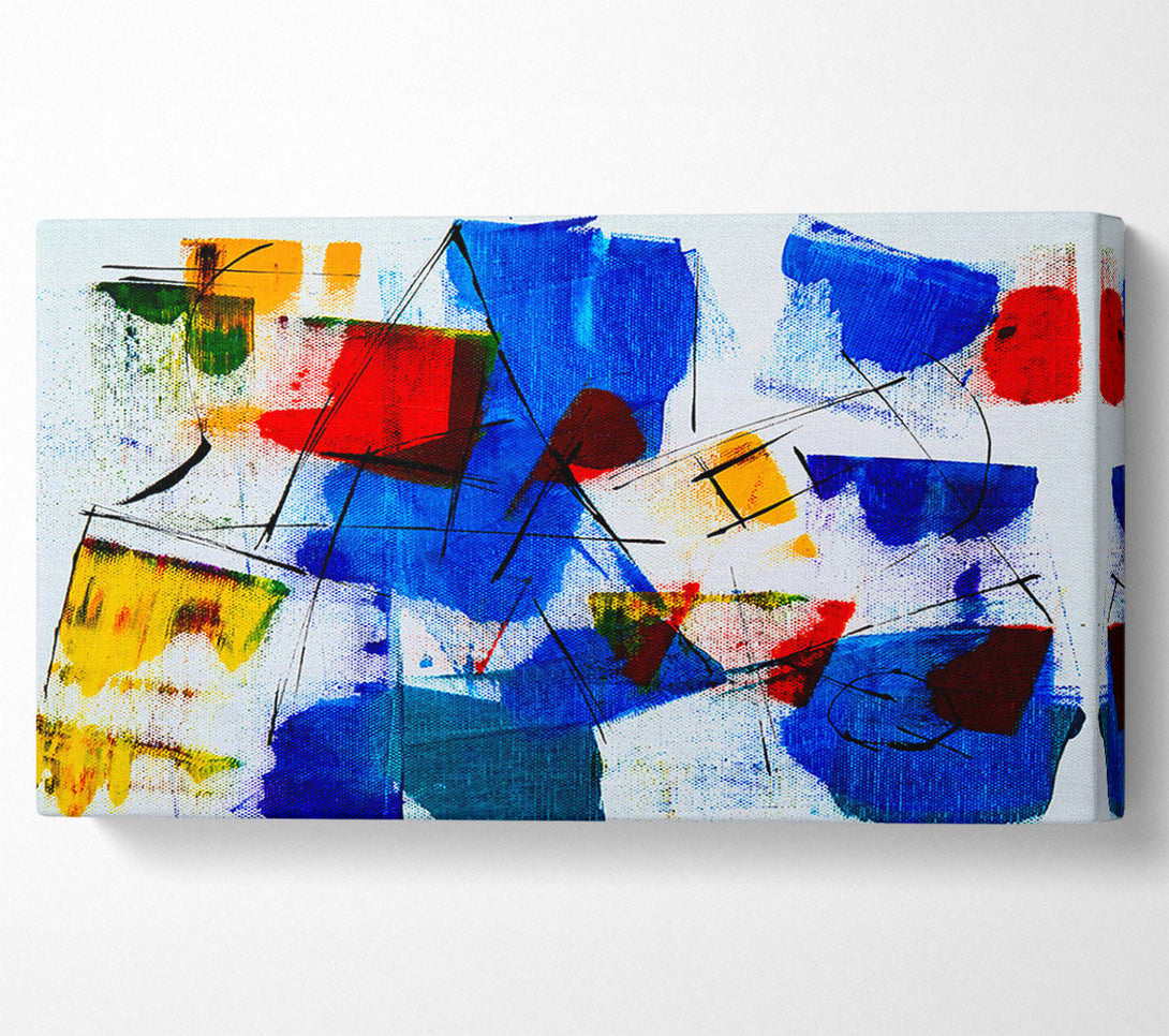  A Canvas Print of Azure & Crimson Strokes Canvas Art