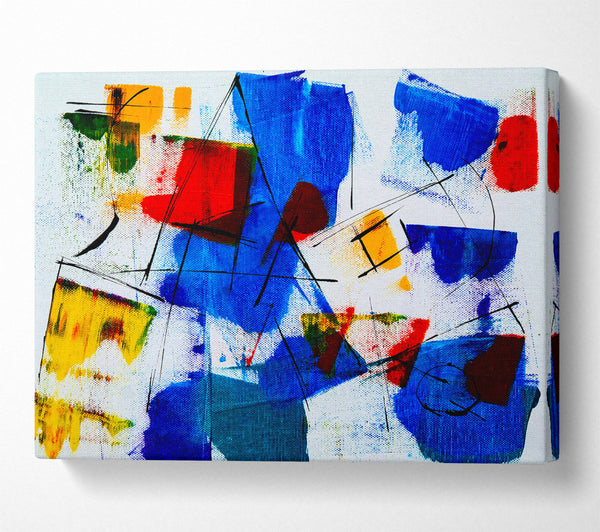  A Canvas Print of Azure & Crimson Strokes Canvas Art