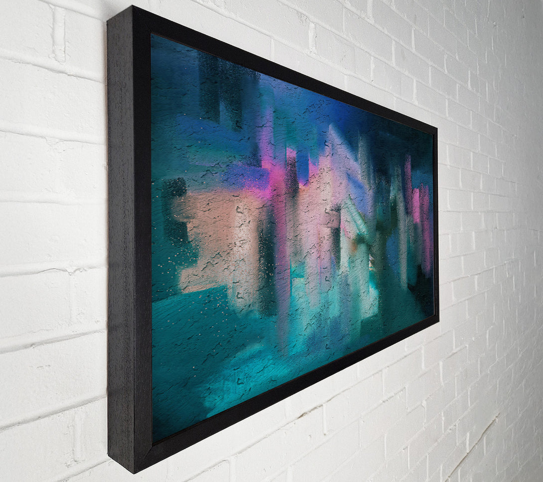  A Canvas Print of Teal Cityscape Dreams Canvas Art