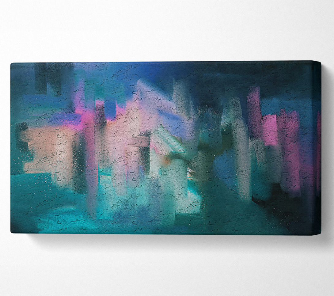  A Canvas Print of Teal Cityscape Dreams Canvas Art