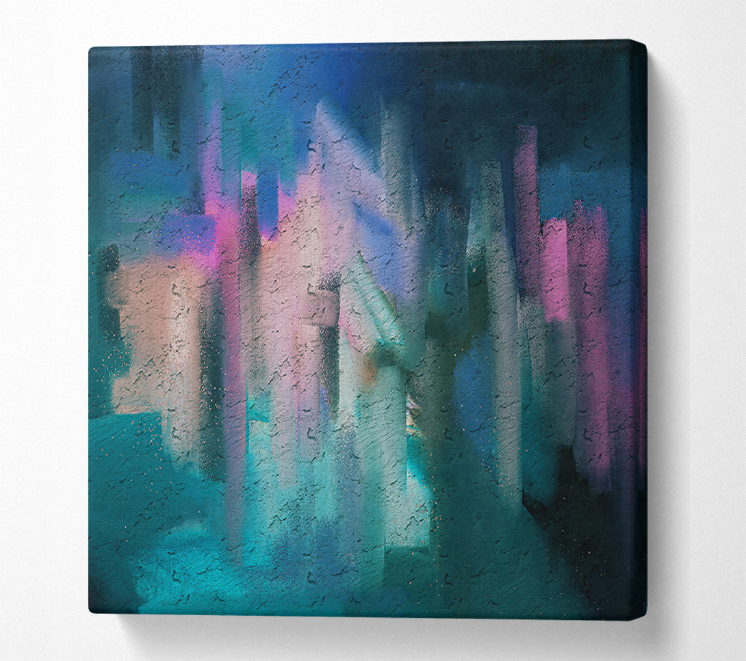  A Canvas Print of Teal Cityscape Dreams Canvas Art
