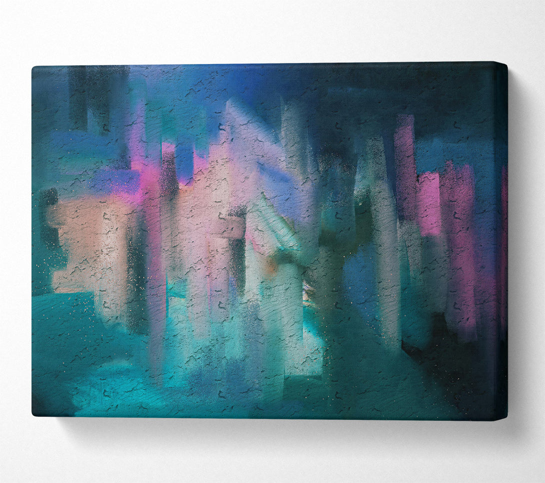  A Canvas Print of Teal Cityscape Dreams Canvas Art