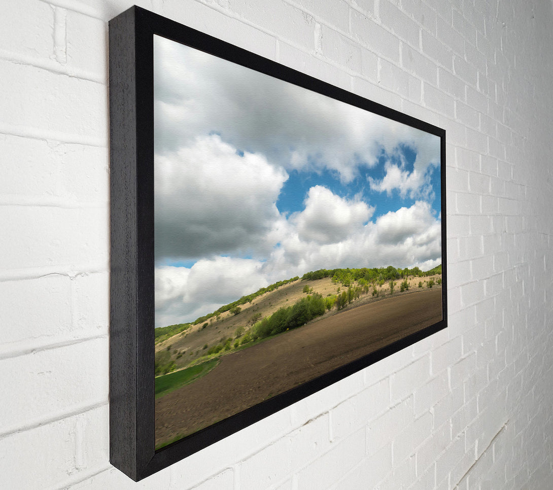  A Canvas Print of Brown Field Cloudscape Canvas Print