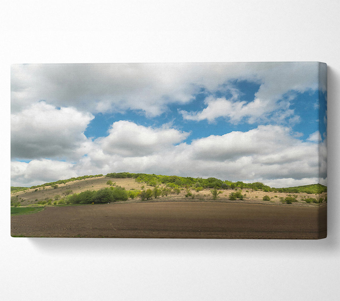  A Canvas Print of Brown Field Cloudscape Canvas Print