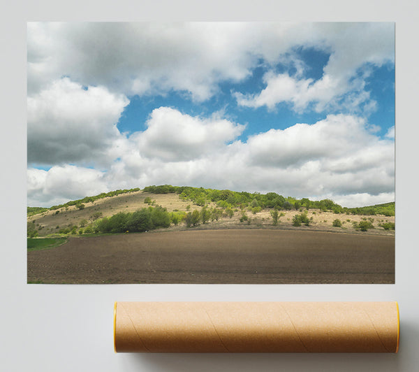 Brown Field Cloudscape Giclee Print