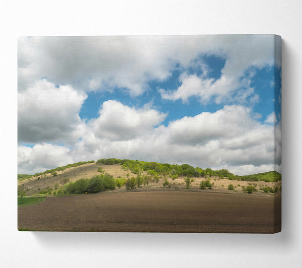  A Canvas Print of Brown Field Cloudscape Canvas Print