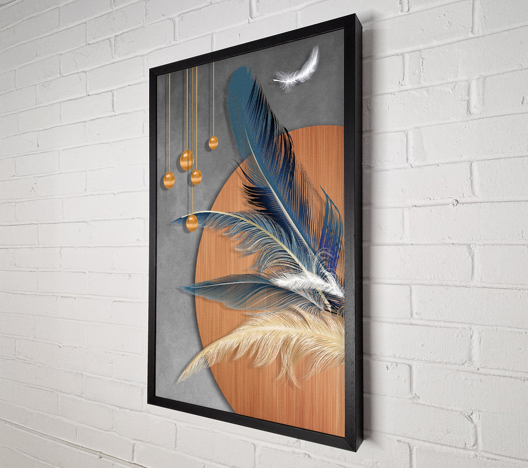  A Canvas Print of Feathers And Shapes Canvas Art