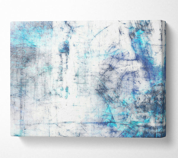  A Canvas Print of Cyan Scratched Canvas Canvas Wall Art
