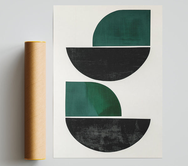 Emerald Semicircles Giclee Print