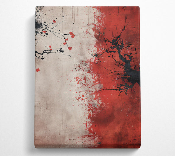  A Canvas Print of Crimson Branching Splatter Canvas Print